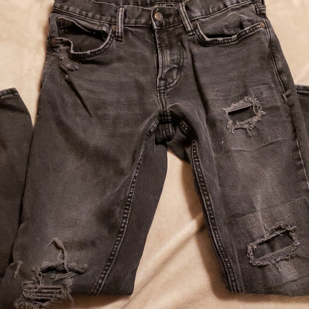 Black "faded look" denim slim fit 29x30